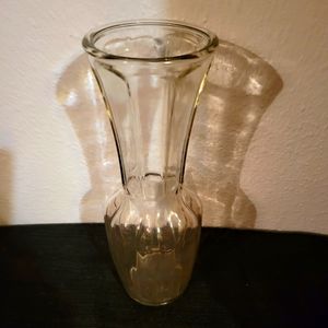 Vtg Clear Heavy Glass Flower Water Florist Rose Vase